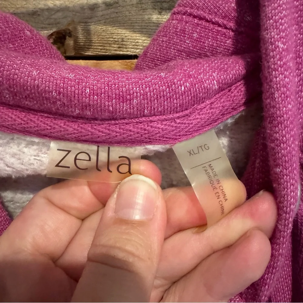 Zella Moon Dust Hooded Zip Front Jacket Hoodie Pink/Purple, L - Picture 6 of 13
